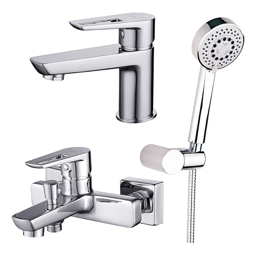 Cersanit S952-003 - Set za kadu sa baterijom + baterija za umivaonik MILLE sjajni hrom