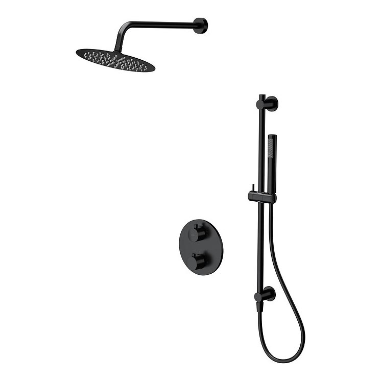 Cersanit S952-033 - Set za tuširanje sa termostatskom mešalicom za malter ZEN crno