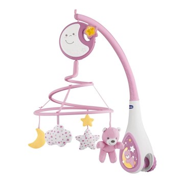 Chicco - 3u1 mobil za krevetac NEXT2DREAMS sa melodijom, napajanje 3xAA, ružičasta