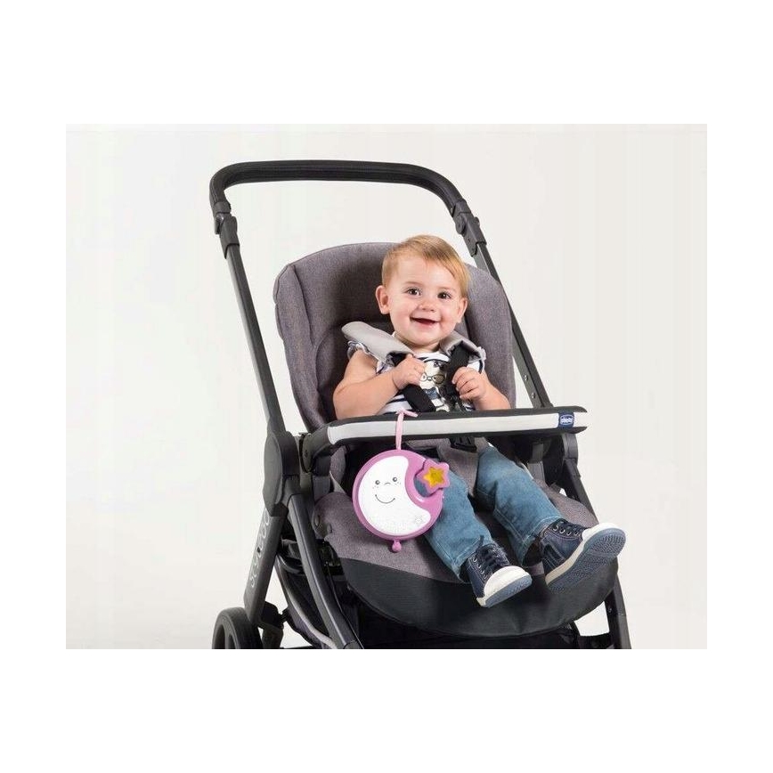 Chicco - 3u1 mobil za krevetac NEXT2DREAMS sa melodijom, napajanje 3xAA, ružičasta