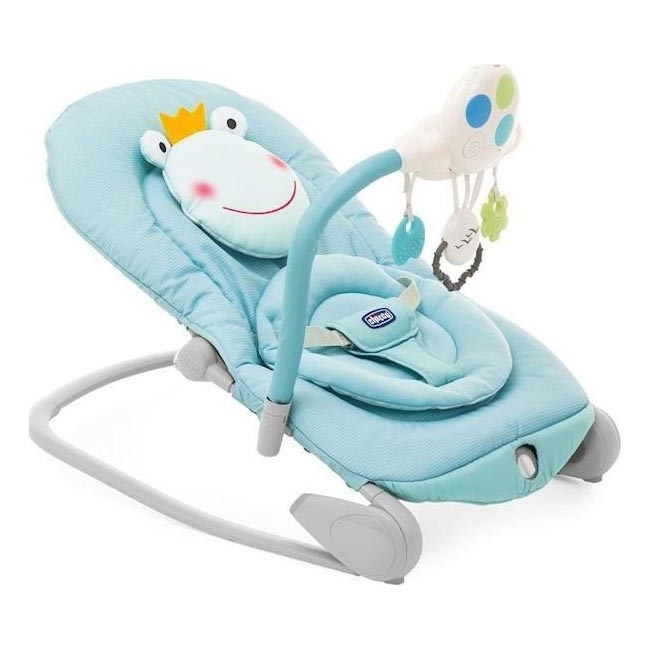 Chicco - Dečija vibrirajuća ležaljka sa melodijom BALLOON Froggy plava