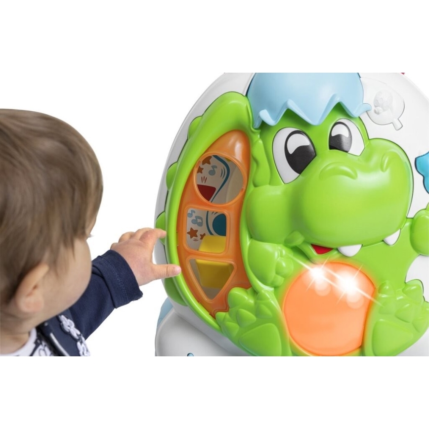 Chicco - Hodalica s aktivnostima i zvuk 2u1 DINO 2xAA