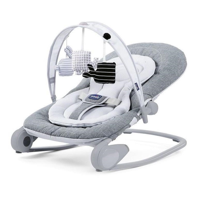 Chicco - Njihalica za bebe HOOPLA sivo/bela