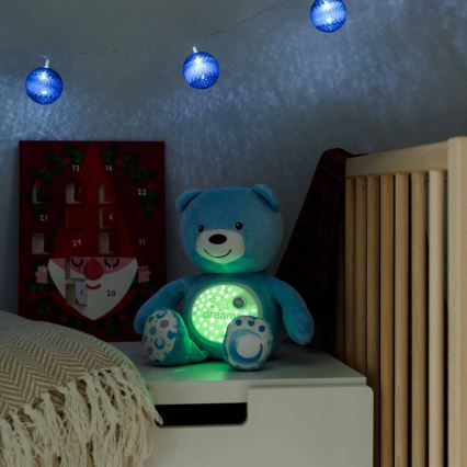 Chicco - Projektor sa melodijom BABY BEAR 3xAAA plava