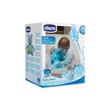 Chicco - Projektor sa melodijom BABY BEAR 3xAAA plava
