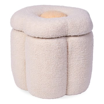 Childhome - Kutija za igračke FLOWER prečnik 35 cm krem