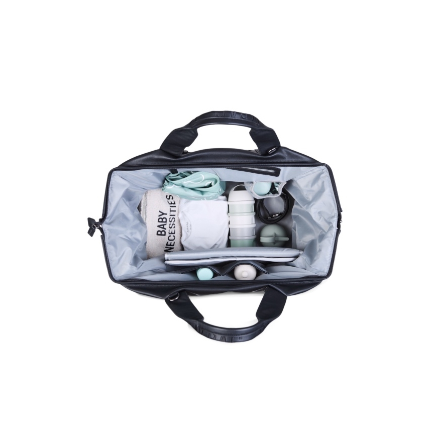 Childhome - Torba za pelene MOMMY BAG LEATHER crna
