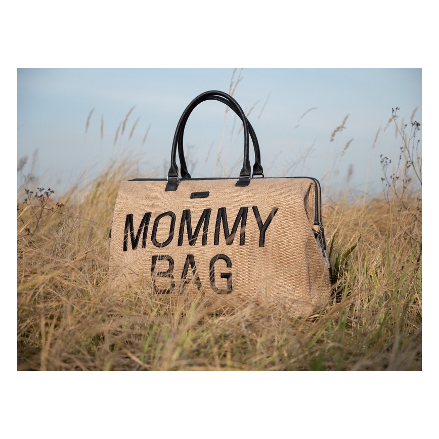 Childhome - Torba za previjanje MOMMY BAG RAFFIA LOOK bež