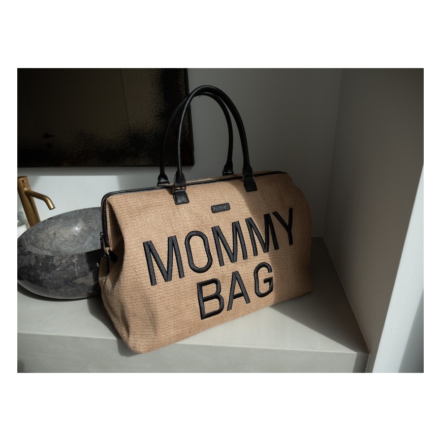 Childhome - Torba za previjanje MOMMY BAG RAFFIA LOOK bež