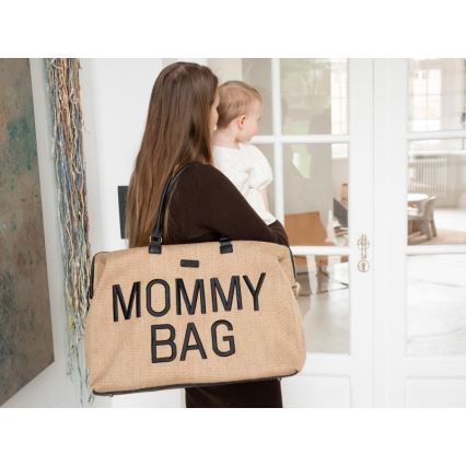 Childhome - Torba za previjanje MOMMY BAG RAFFIA LOOK bež