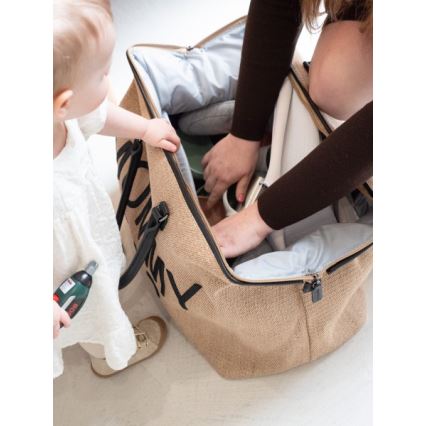 Childhome - Torba za previjanje MOMMY BAG RAFFIA LOOK bež