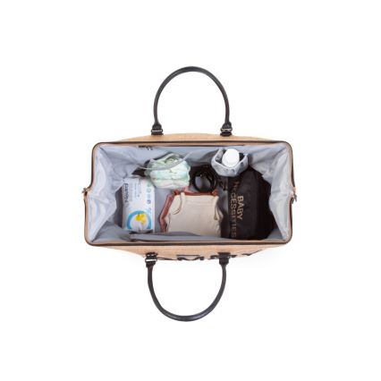 Childhome - Torba za previjanje MOMMY BAG RAFFIA LOOK bež