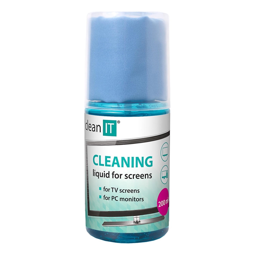 CLEAN IT CL-180 - Rastvor za čišćenje ekrana sa krpom 200 ml