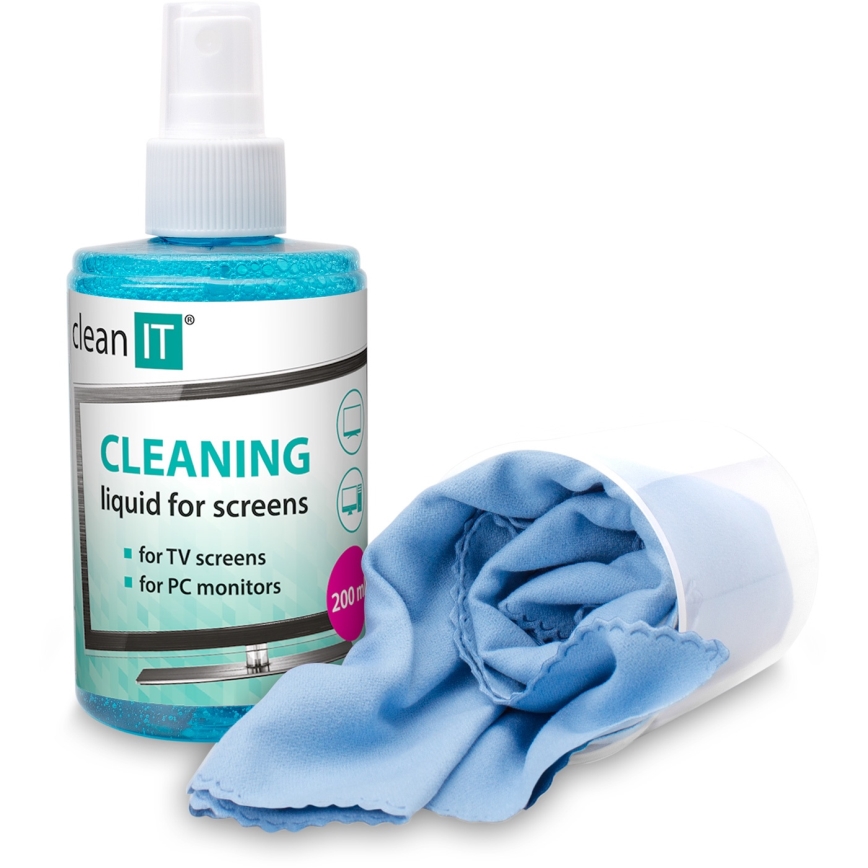 CLEAN IT CL-180 - Rastvor za čišćenje ekrana sa krpom 200 ml