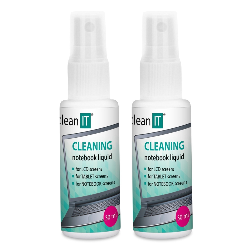 CLEAN IT CL-182 - Rastvor za čišćenje ekrana sa krpom 2x 30 ml