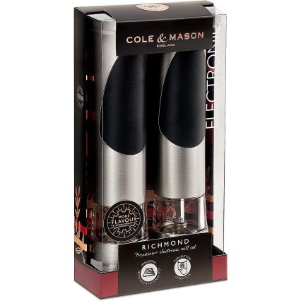 Cole&Mason - Set električnih mlinova za so i biber RICHMOND, 2 kom, 6xAAA