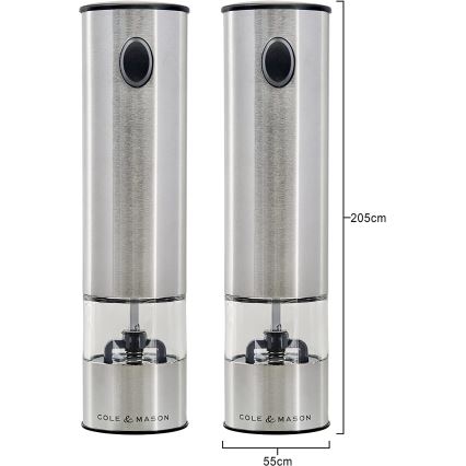 Cole&Mason - Set električnih mlinova za začine BATTERSEA 2 kom 6xAAA