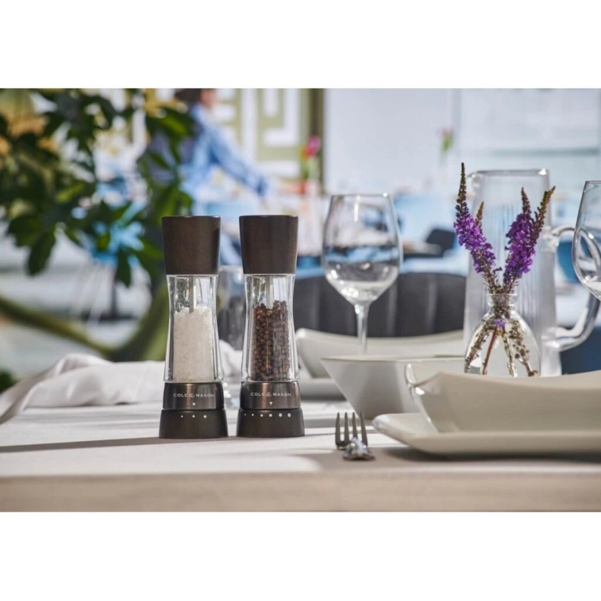 Cole&Mason - Set mlinova za so i biber DERWENT, 2 kom., 19 cm, bukva/crna