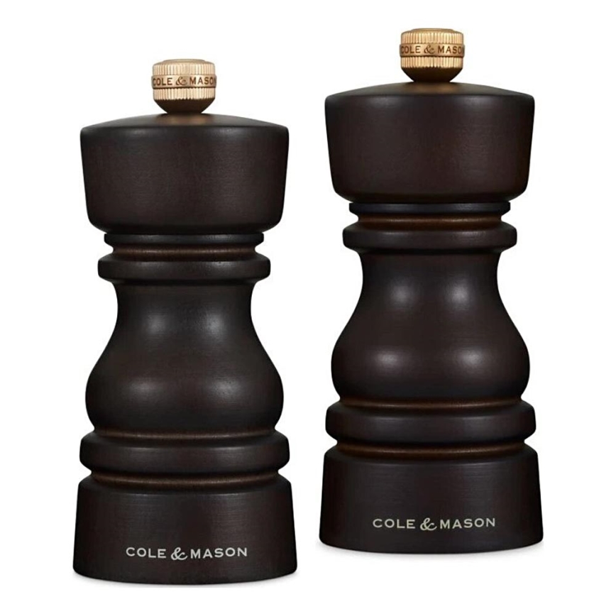 Cole&Mason - Set mlinova za so i biber LONDON 2 kom 13 cm bukva/braon