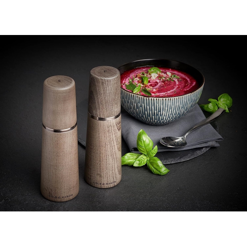 Cole&Mason - Set mlinova za so i biber MARLOW od bukovine, 2 kom, 18,5 cm