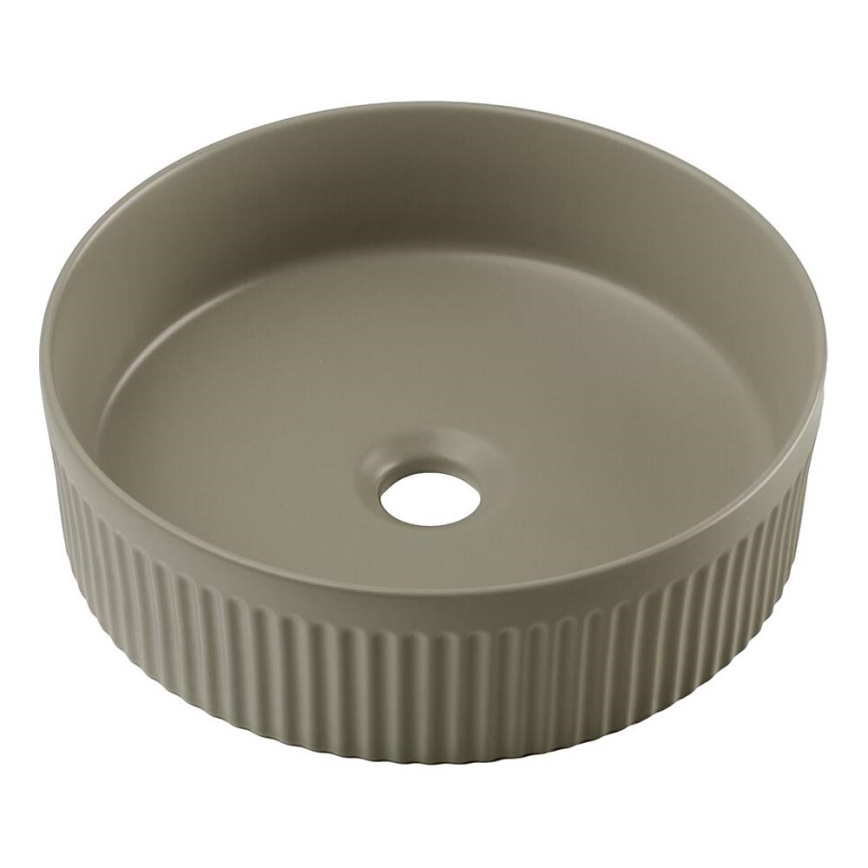 COMAD BEYOND 2 OLIVER GREEN ( E-6565 ) - Umivaonik za ploču BEYOND prečnik 36 cm keramika/mat zelene boje