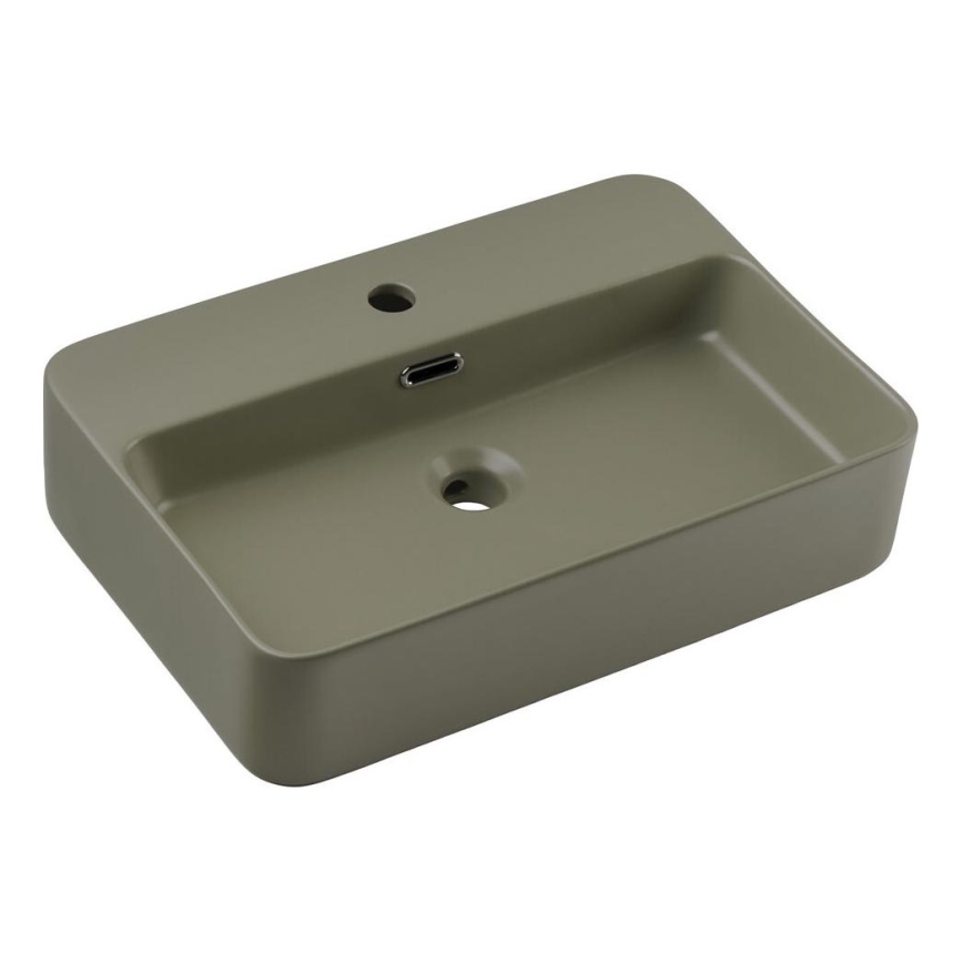 COMAD TRUST 2 OLIVER zeleno ( E-6282 ) - Nadgradni lavabo TRUST 55x38 cm keramika/matirana zelena