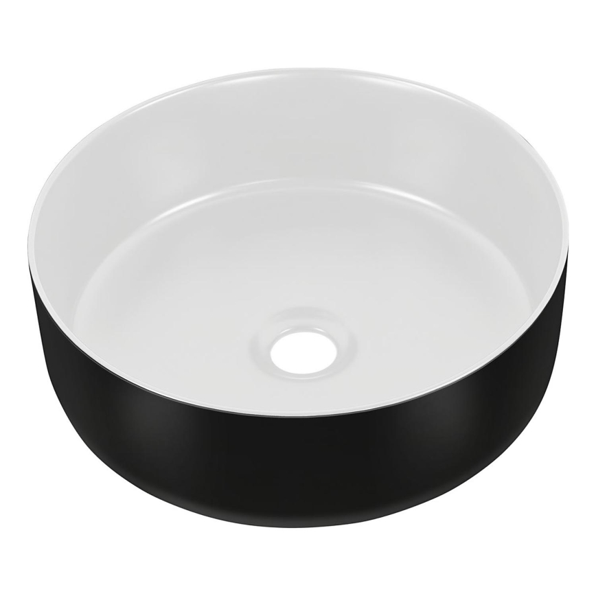 COMAD UM-6259 SIMPLE 8. - Nadgradni lavabo SIMPLE pr. 36 cm keramika/mat bela/matirana crno
