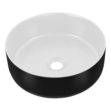 COMAD UM-6259 SIMPLE 8. - Nadgradni umivaonik SIMPLE, prečnik 36 cm, keramika / mat bela / mat crna