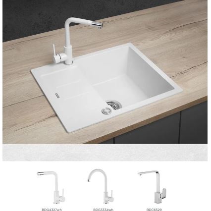 Concept DG05C45WH - Kuhinjski sudoper CUBIS 50x62 cm granit/bela