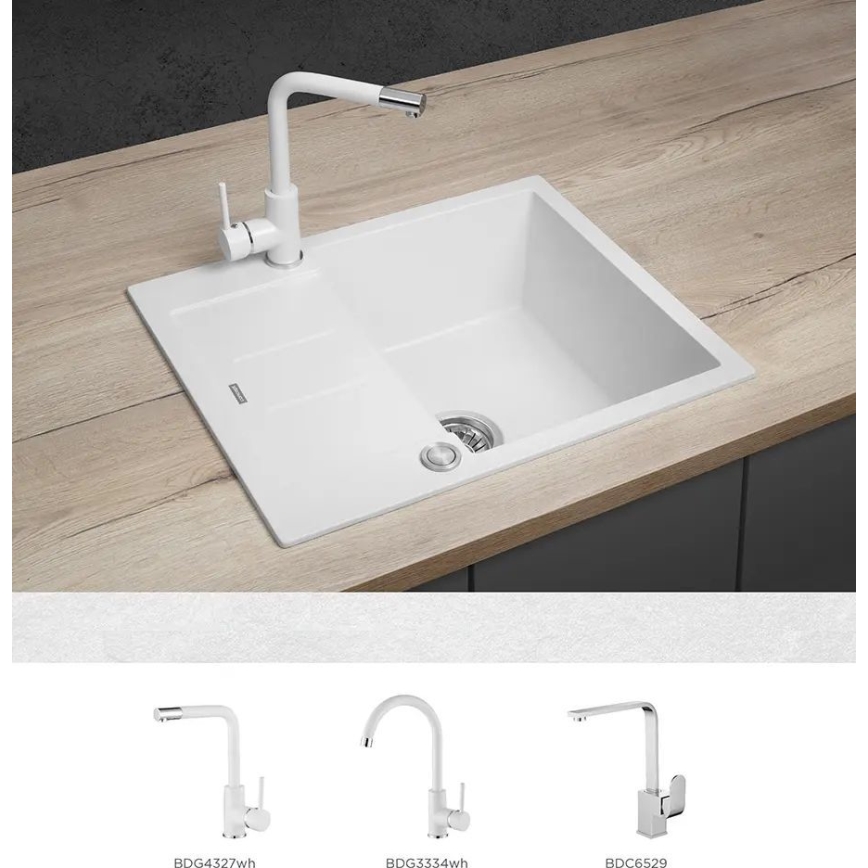 Concept DG05C45WH - Kuhinjski sudoper CUBIS 50x62 cm granit/bela