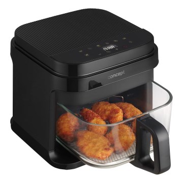 Concept FR5500 - Friteza na vrući vazduh GLASS & FAST 5,5 l 1200W/230V crno