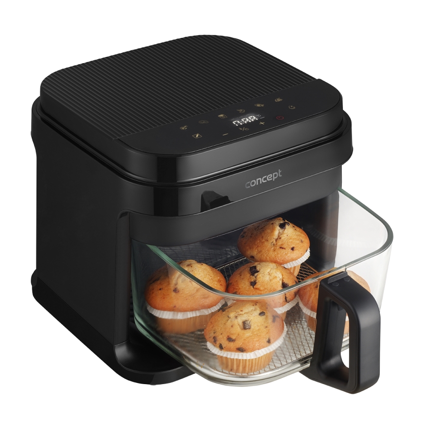 Concept FR5500 - Friteza na vrući vazduh GLASS & FAST 5,5 l 1200W/230V crno