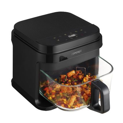 Concept FR5500 - Friteza na vrući vazduh GLASS & FAST 5,5 l 1200W/230V crno