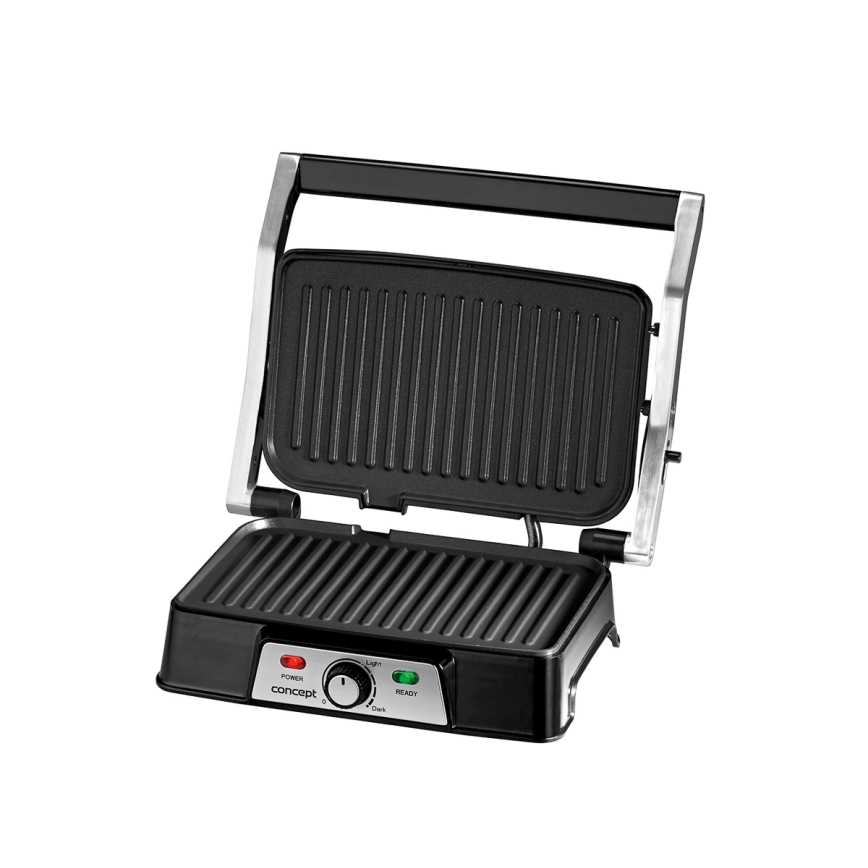 Concept ge2005 - Kontaktni roštilj 1500W/230V nerđajući čelik/crno