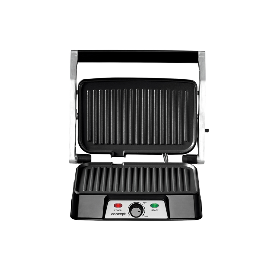 Concept ge2005 - Kontaktni roštilj 1500W/230V nerđajući čelik/crno