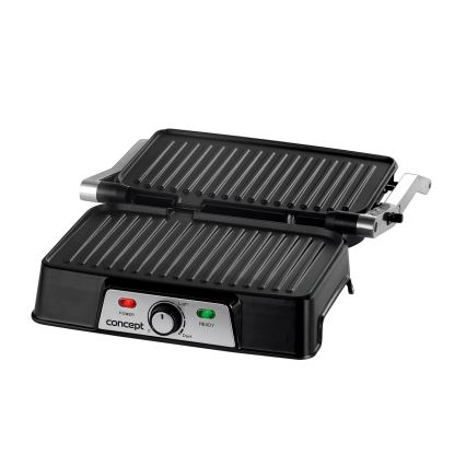 Concept ge2005 - Kontaktni roštilj 1500W/230V nerđajući čelik/crno