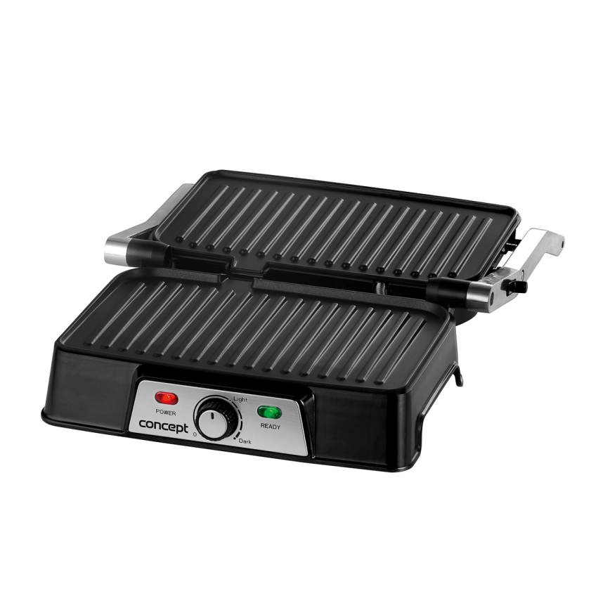 Concept ge2005 - Kontaktni roštilj 1500W/230V nerđajući čelik/crno