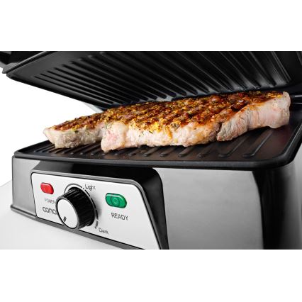 Concept ge2005 - Kontaktni roštilj 1500W/230V nerđajući čelik/crno