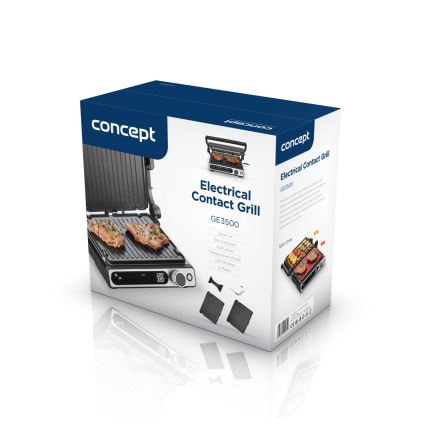 Concept ge3500 - Kontaktni roštilj sa temperaturnom sondom 2000W/230V crno
