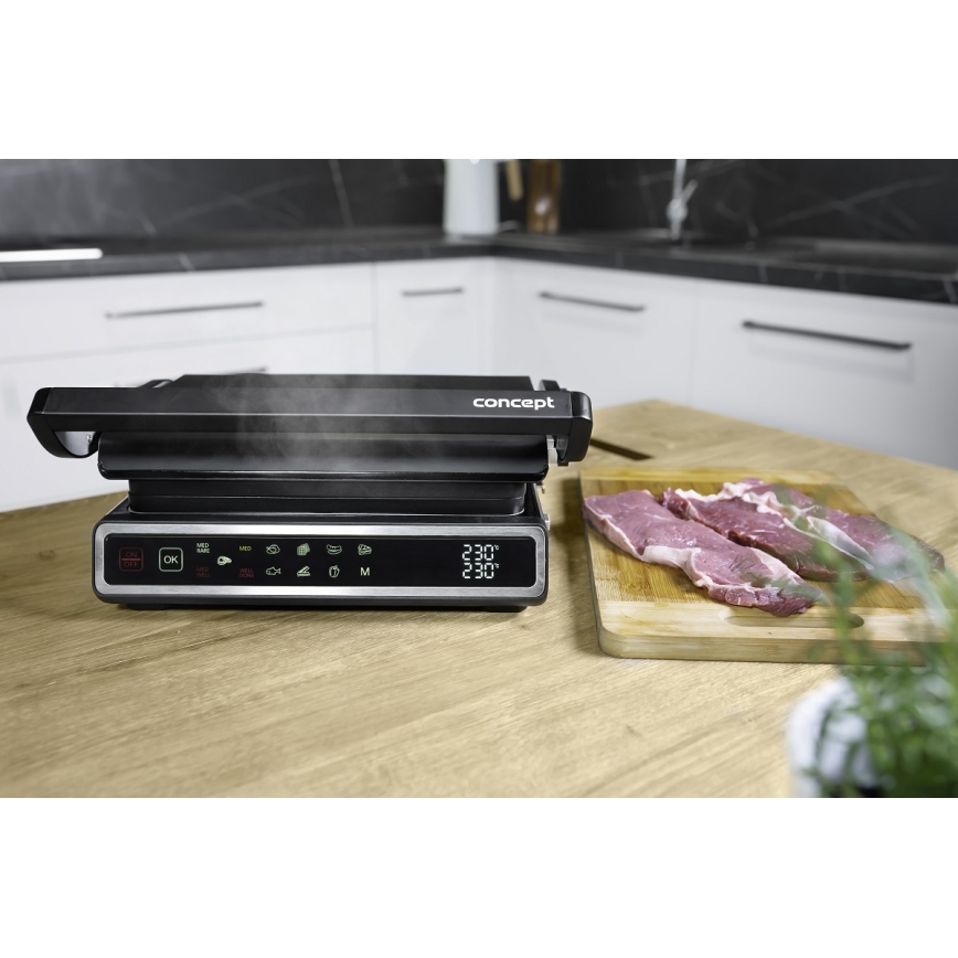 Concept ge3550 - Kontaktni roštilj sa temperaturnom sondom 2000W/230V crno