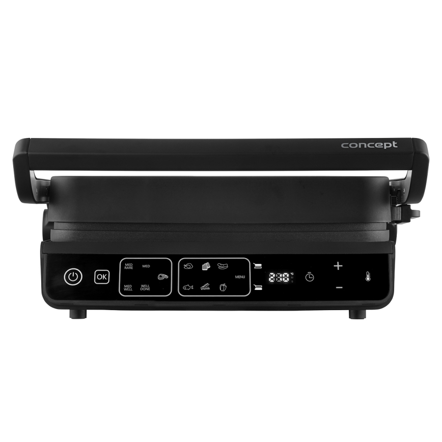 Concept ge3600 - Kontaktni roštilj sa temperaturnom sondom GLASS 2000W/230V crno