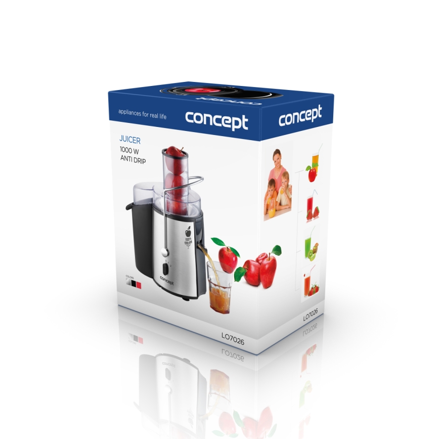 Concept LO7026 - Centrifugalni sokovnik 1000W/230V crno/nerđajući čelik