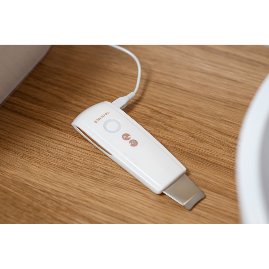 Concept PO2030 - Kozmetička ultrazvučna spatula PERFECT SKIN 2,5W/5V USB 600 mAh bela