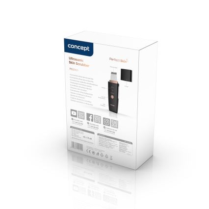 Concept PO2060 - Kozmetička ultrazvučna spatula PERFECT SKIN 3,5W/5V USB 500 mAh IPX6 crno