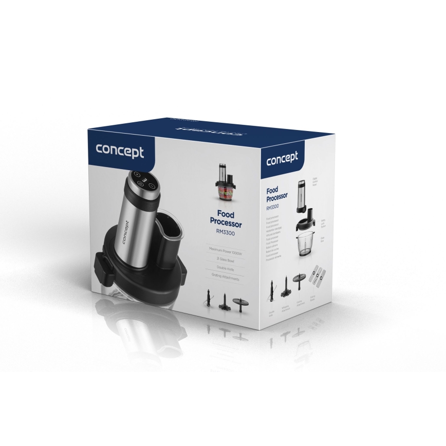 Concept RM3300 - Kuhinjski robot sa ribežom 1000W/230V crno/nerđajući čelik