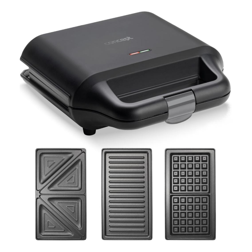 Concept SV3054 - Toster 3u1 700W/230V crno