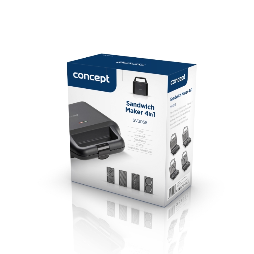 Concept SV3055 - Toster 4u1 700W/230V crno