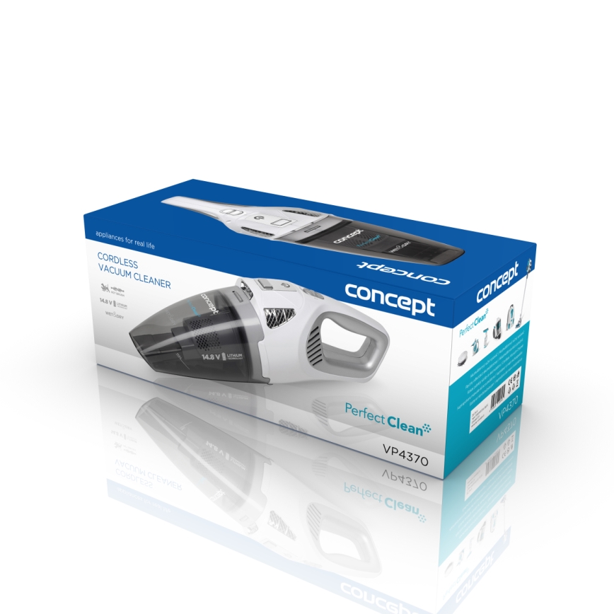 Concept VP4370 - Ručni usisivač WET & DRY PERFECT CLEAN 90W/14,8V 2200 mAh bela