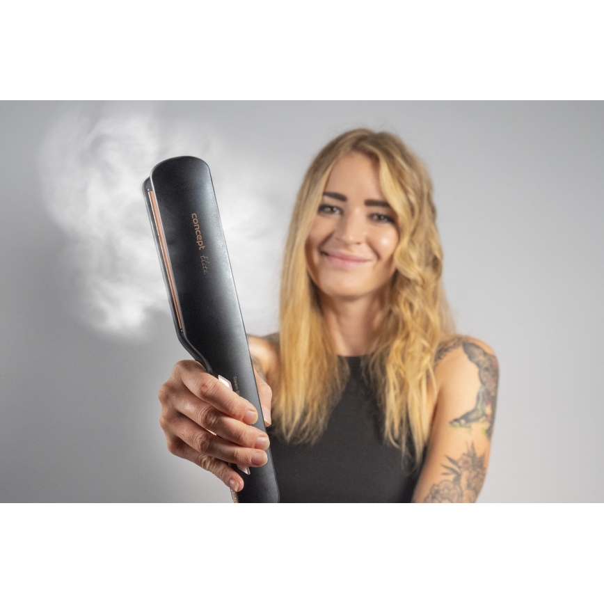 Concept VZ6010 - Parna pegla za kosu sa LED ekran ELITE STEAM BOOST 54W/230V crno