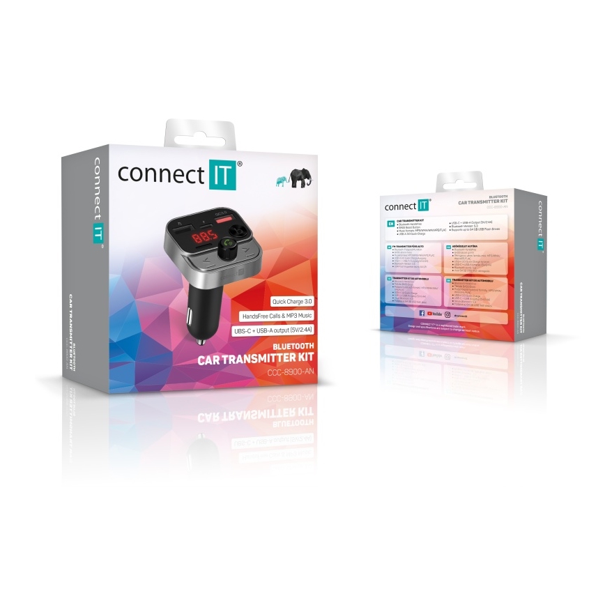 CONNECT IT CCC-8900-AN - FM transmiter za auto sa handsfree funkcijom crno/srebrno